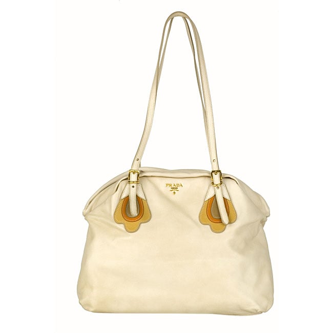 Prada \u0026#39;Flowers\u0026#39; Beige Nappa Leather Shoulder Bag - 11890835 ...  