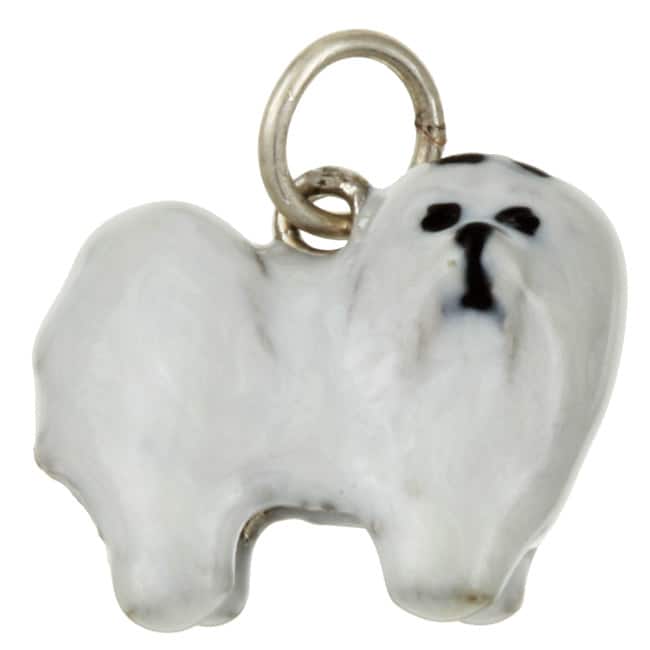 Best in Show Sterling Silver Enamel Maltese Dog Charm/ Pendant