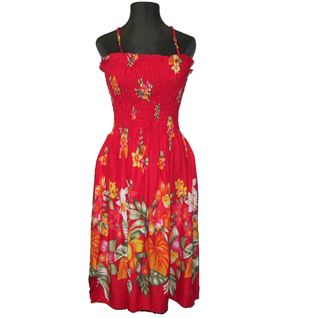 Hibiscus Collection Womens Red Hawaiian Dress  