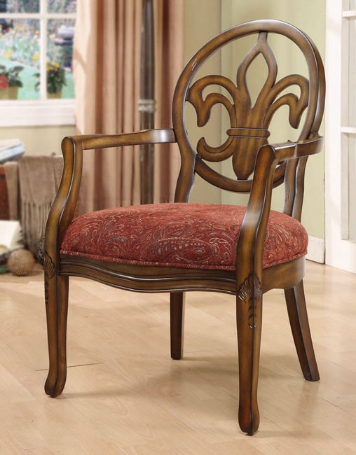 Paisley Wine Fleur de Lis Arm Chair - 11917713 - Overstock.com Shopping