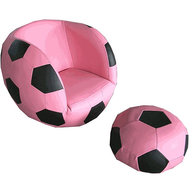 Girl's Soccer Chair and Ottoman Set 11947948 Shopping