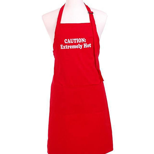 Mens Caution Extremely Hot Red Apron