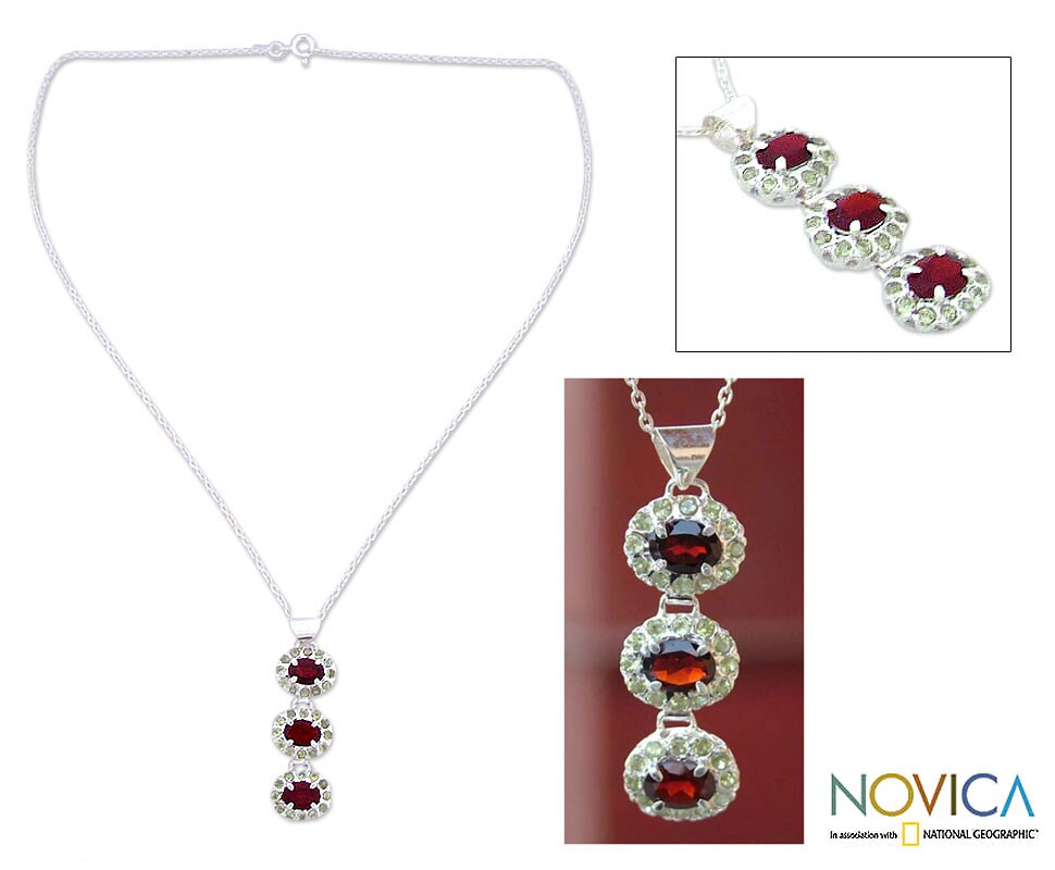Garnet and Peridot Sisters Necklace (India)  