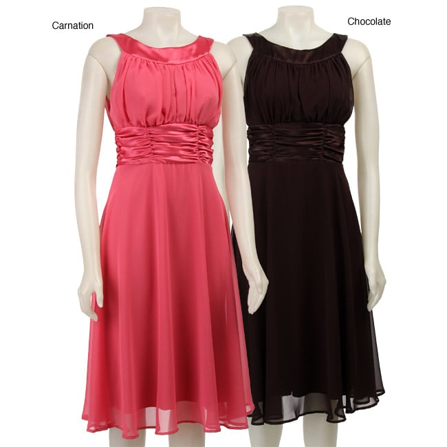 Connected Apparel Womens Sleeveless Chiffon Dress  