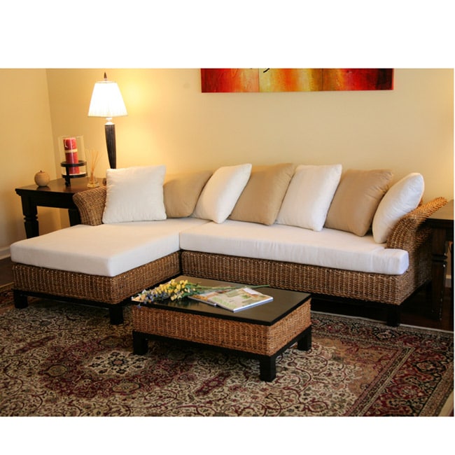 Punta Gorda Indoor Wicker Sectional Furniture - 12000800 - Overstock