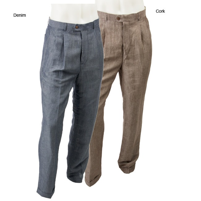 mens double pleated pants