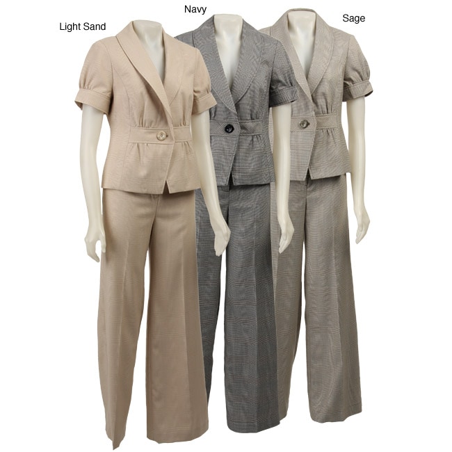 Larry Levine Women's 'Kona Glen' Shortsleeve Pant Suit 12010438