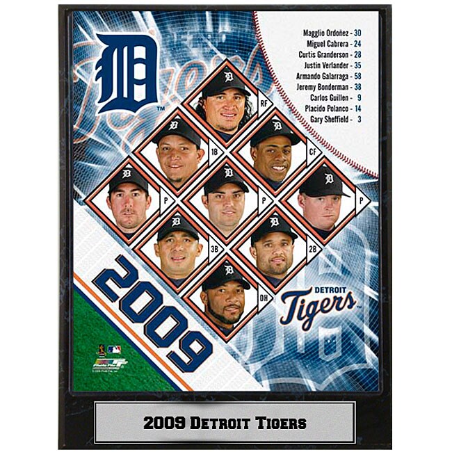 2009 Detroit Tigers 9x12 inch Photo Plaque