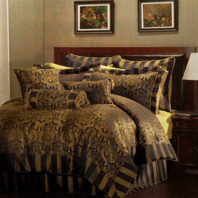 Allison Black/ Gold 9-piece Comforter Set - Overstock™ Shopping - Great