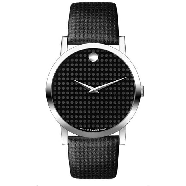 Movado Museum Mens Steel Leather Strap Watch