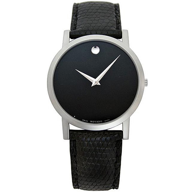 Movado Museum Men’s Black Face Watch - Overstock™ Shopping - Big