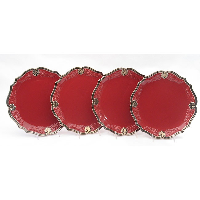 Certified International Regency Burgundy Plates (Set of 4) 12078488