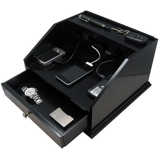 Deluxe Charging Black Station Valet Overstock™ Shopping Great Deals
