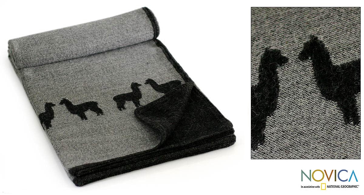 Alpaca Eclipse Alpaca Wool Throw Blanket (Peru)  