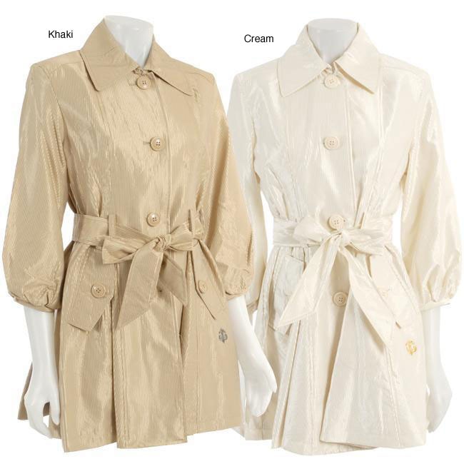 Dereon Womens Belted Trench Coat  