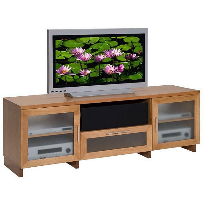 Contemporary 60inch Natural Cherry TV Console 12096906 Overstock