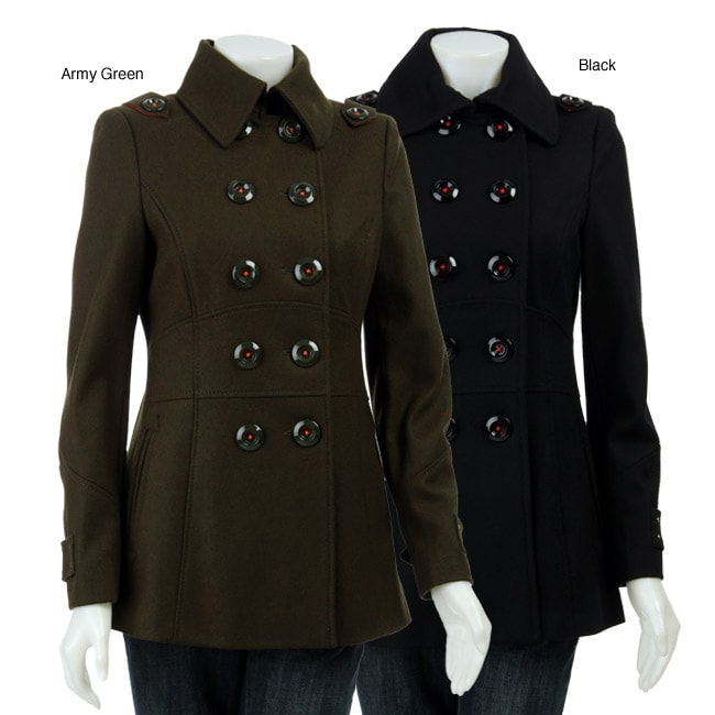 Miss Sixty Womens Double breasted Wool Pea Coat  