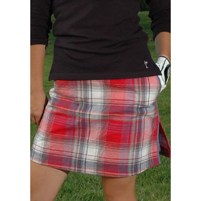 Golftini Women's Red/Blue Plaid Skort 12108762