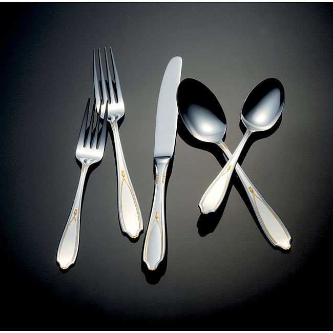 Yamazaki Victoria Gold Accent 5 piece Flatware Place Setting