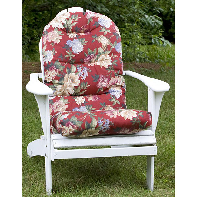All-weather Red Floral Outdoor Adirondack Chair Cushion - 12216320 
