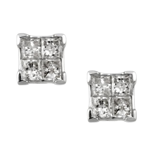 14k White Gold 1/3ct TDW Diamond Composite Earrings (H, I1