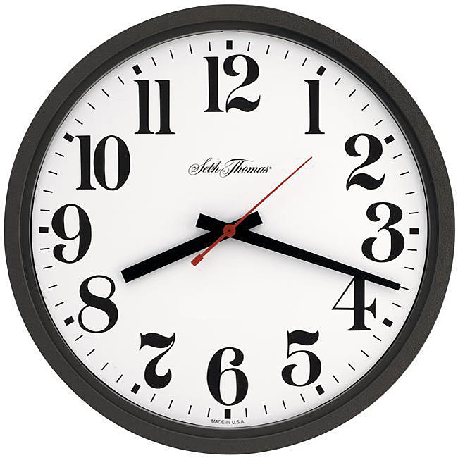 Seth Thomas Contract Brown Electric Wall Clock 12239792 Overstock