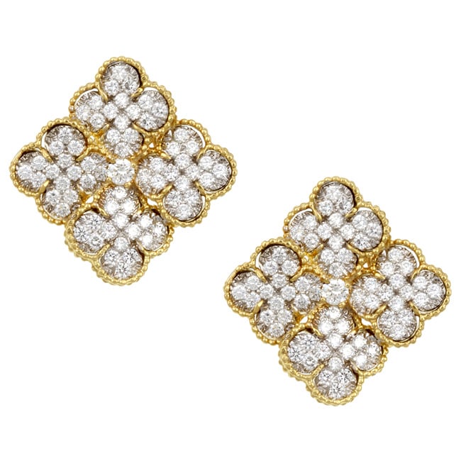 Van Cleef & Arpels 18k Gold 7ct TDW Diamond Estate Earrings (F, VS1 