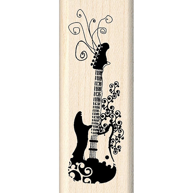 Inkadinkado Wood mounted Guitar Rubber Stamp  