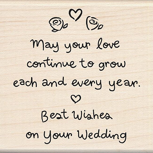   Wood mounted Best Wishes Wedding Rubber Stamp  