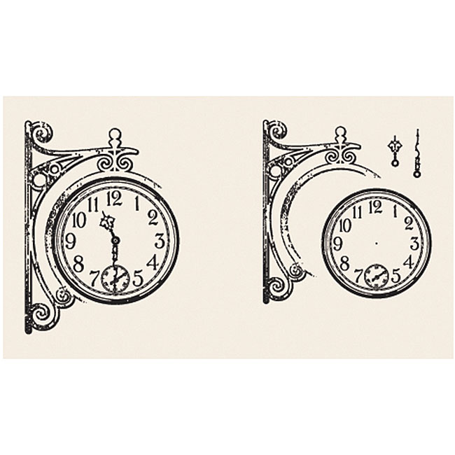 Tattered Angels Screen Prints Tattered Traveler Clock Clear Stamp 