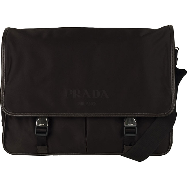 prada saffiano leather mini bag - Prada Tessuto and Saffiano Messenger Bag - 12266684 - Overstock ...