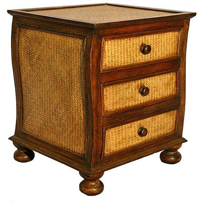 Handmade Teak Wood and Rattan Dresser/ Nightstand (Thailand