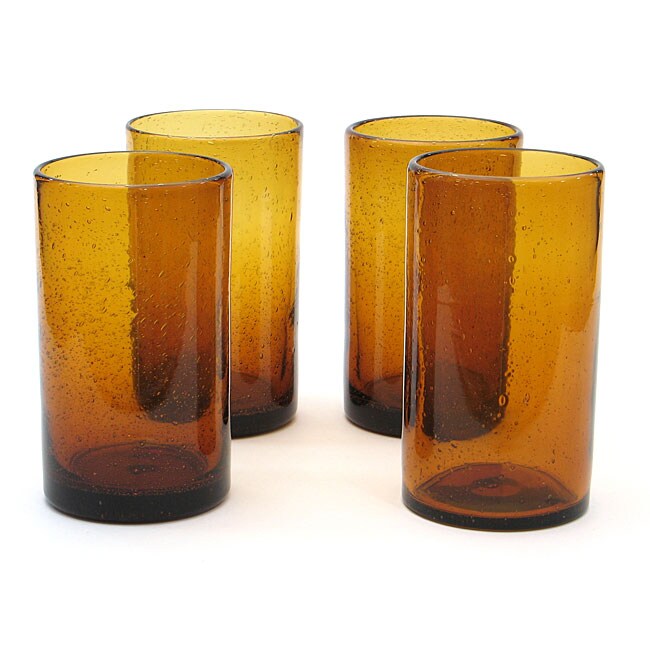 Certified International Amber Bubble 17 oz Ice Tea Glasses (Set of 8 
