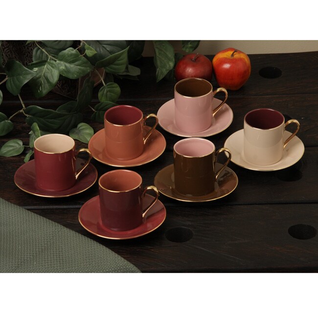 Classic Coffee & Tea by Yedi Aubergine Collection 12piece Cup and