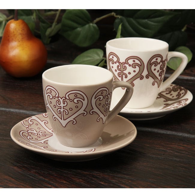 Classic Coffee & Tea by Yedi Paisley 12piece Cup and Saucer Set