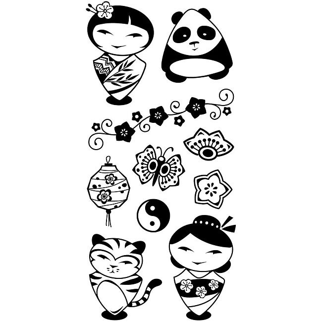 Inkadinkado Asian Characters Clear Stamp Sheet  