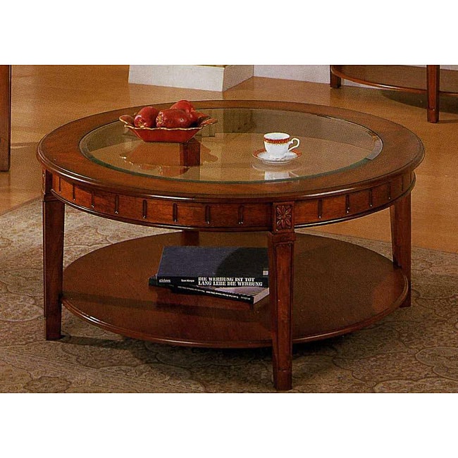 Cherry Finish Round Coffee Table 12307581 Shopping