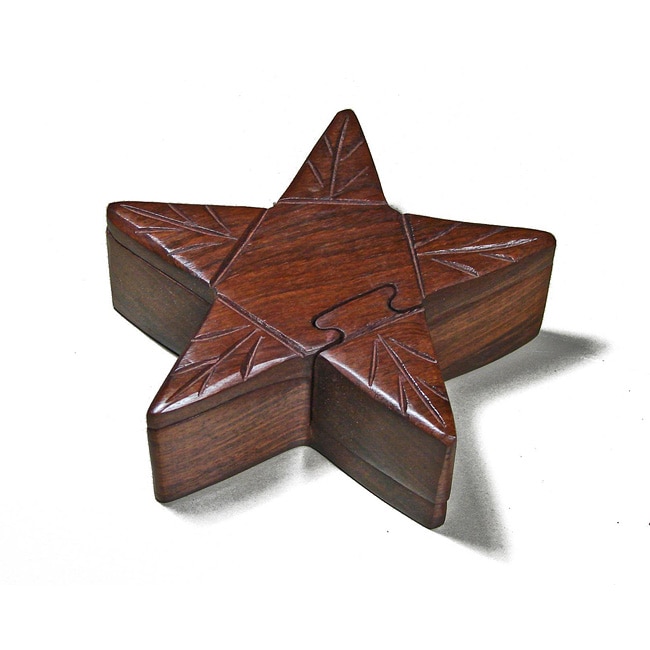 Wooden Fair Trade Star Puzzle Box (India) 12329786