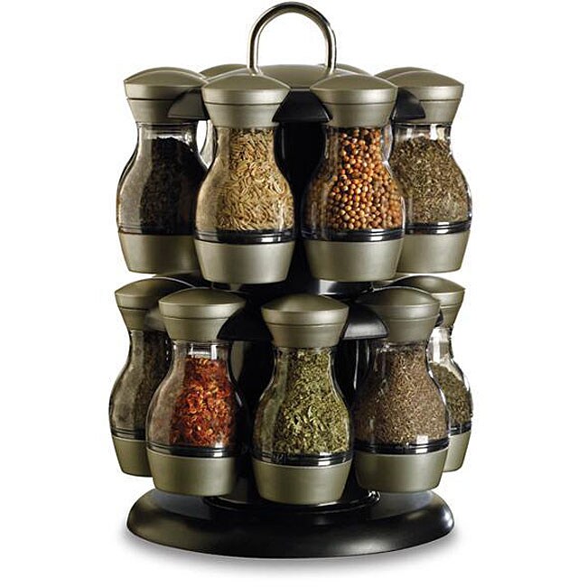 Kamenstein 16 Jar Click Featured Revolving Spice Rack Made in USA