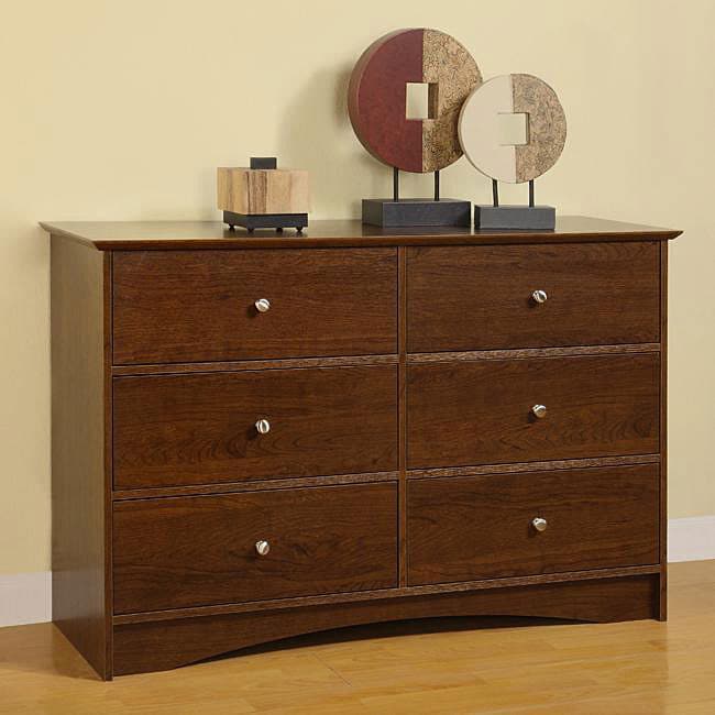Montego 6 drawer Brown Wood Dresser
