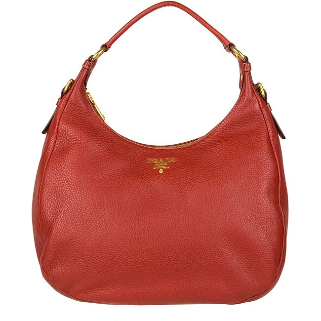 prada imitation purses - Prada Vitello Daino Red Hobo-style Bag - 12352422 - Overstock.com ...