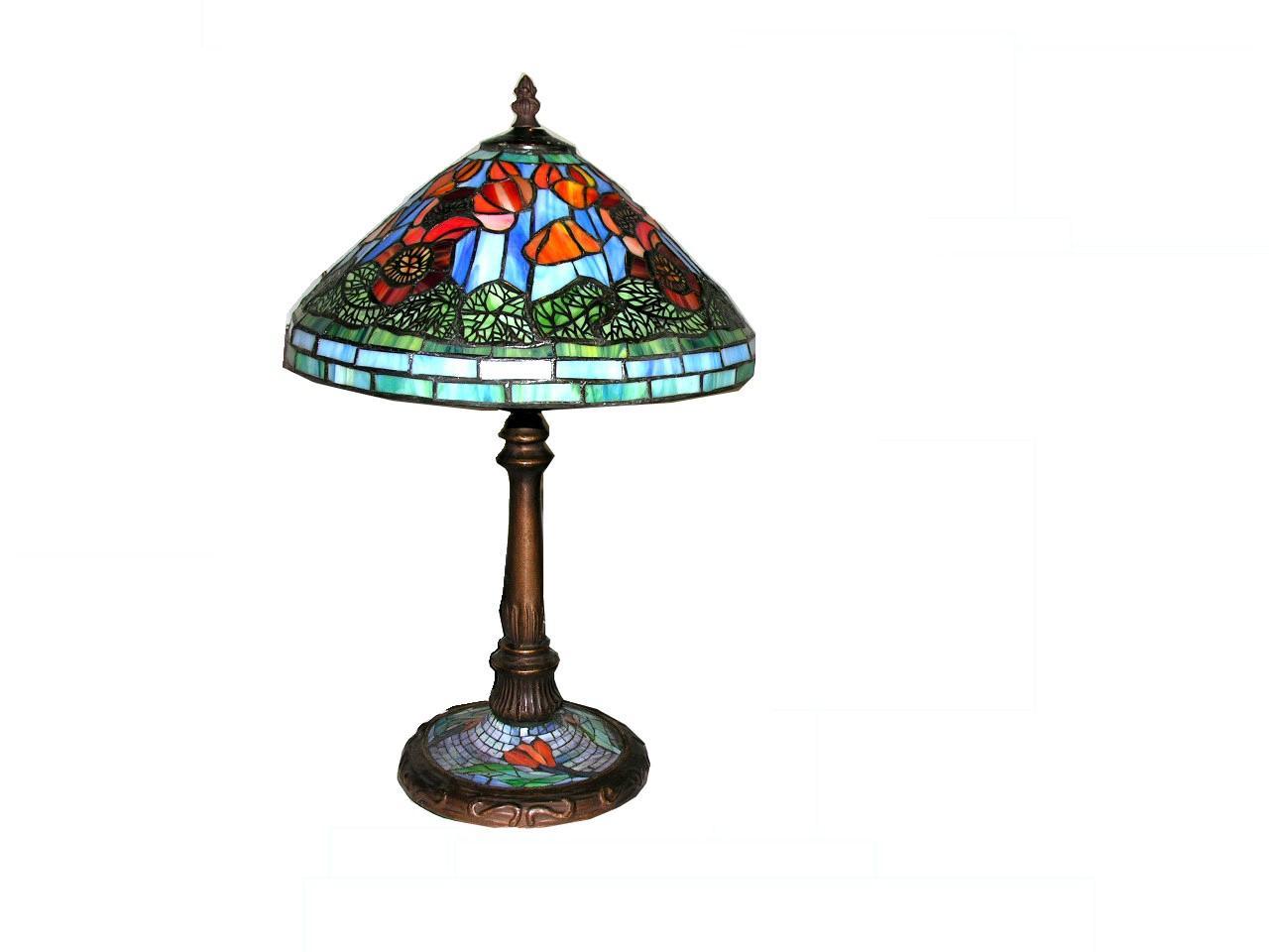 Tiffany style Poppy Table Lamp  