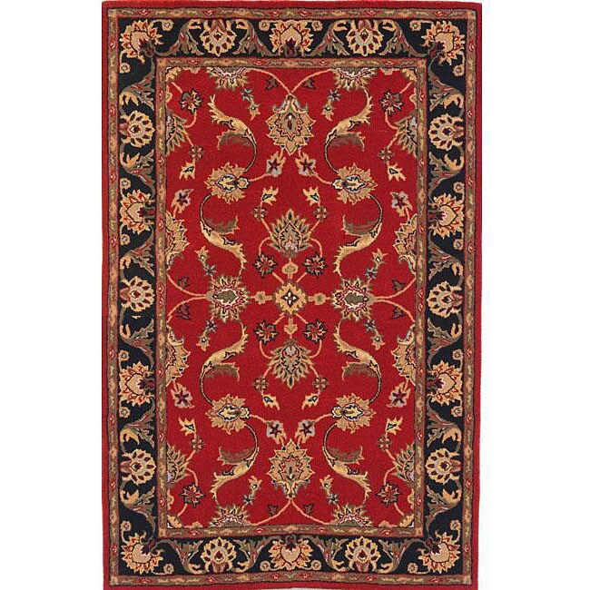 Great Val Traditional Border Wool Red Rug (8 x 10)  
