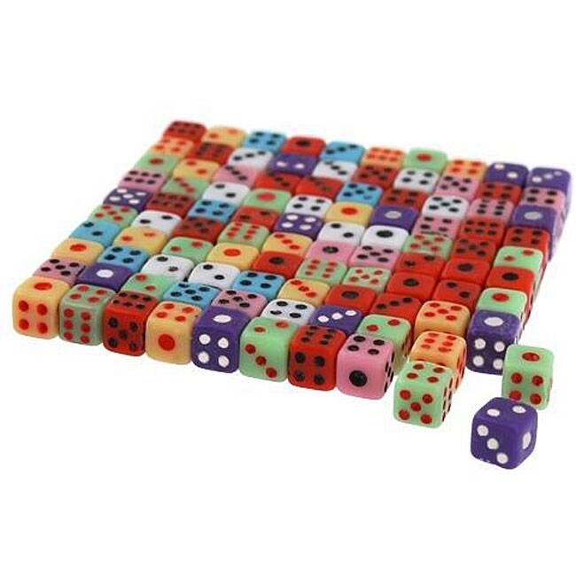 Eforcity Mini 5 mm Dice, Mixed Color, 100 piece