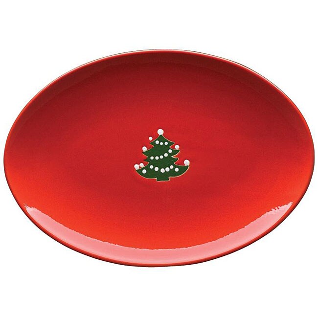 Waechtersbach Christmas Tree Oval Dessert Plates (Set of 2) - Overstock