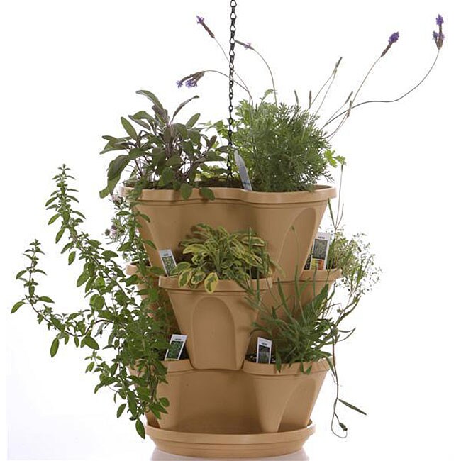 Living Whole Foods Mini Garden Stacker (Mini Garden Stacker - Color: Terra Cotta) @ Overstock.com