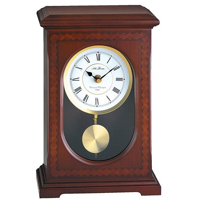 Seth Thomas Madison Brown Wood Pendulum Mantel Clock Overstock
