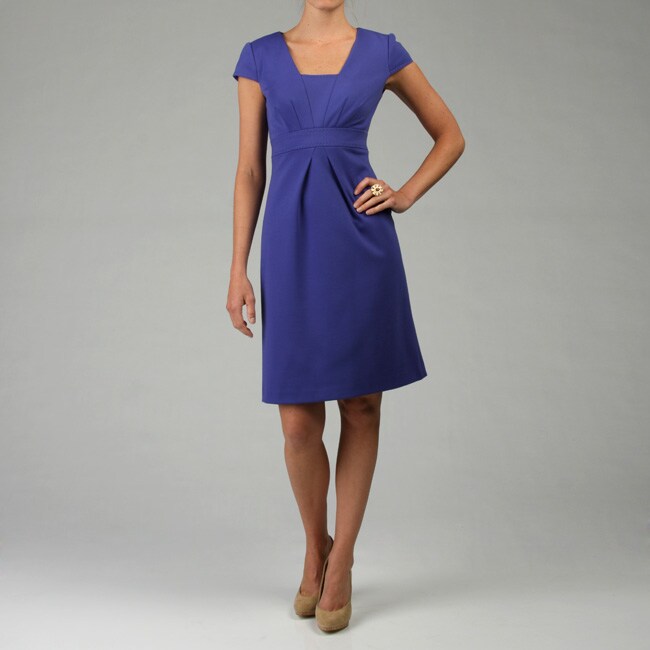 Tahari ASL Women's Periwinkle Cap Sleeve Ponte Knit Dress 12419998