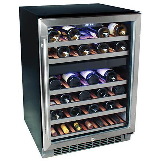 EdgeStar 46bottle Builtin Dual Zone Wine Cooler Refrigerator