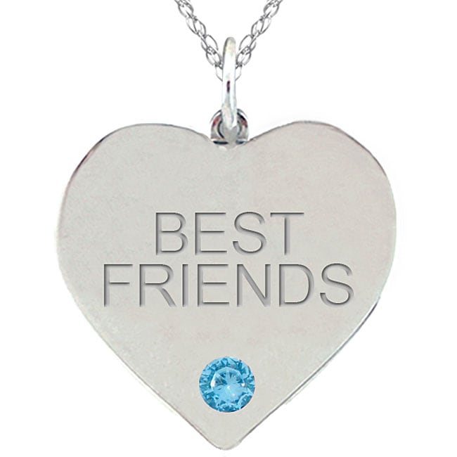   Birthstone Swiss Blue Topaz BEST FRIENDS Necklace  